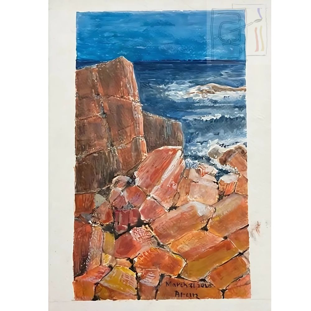 Unshaken rocks against waves