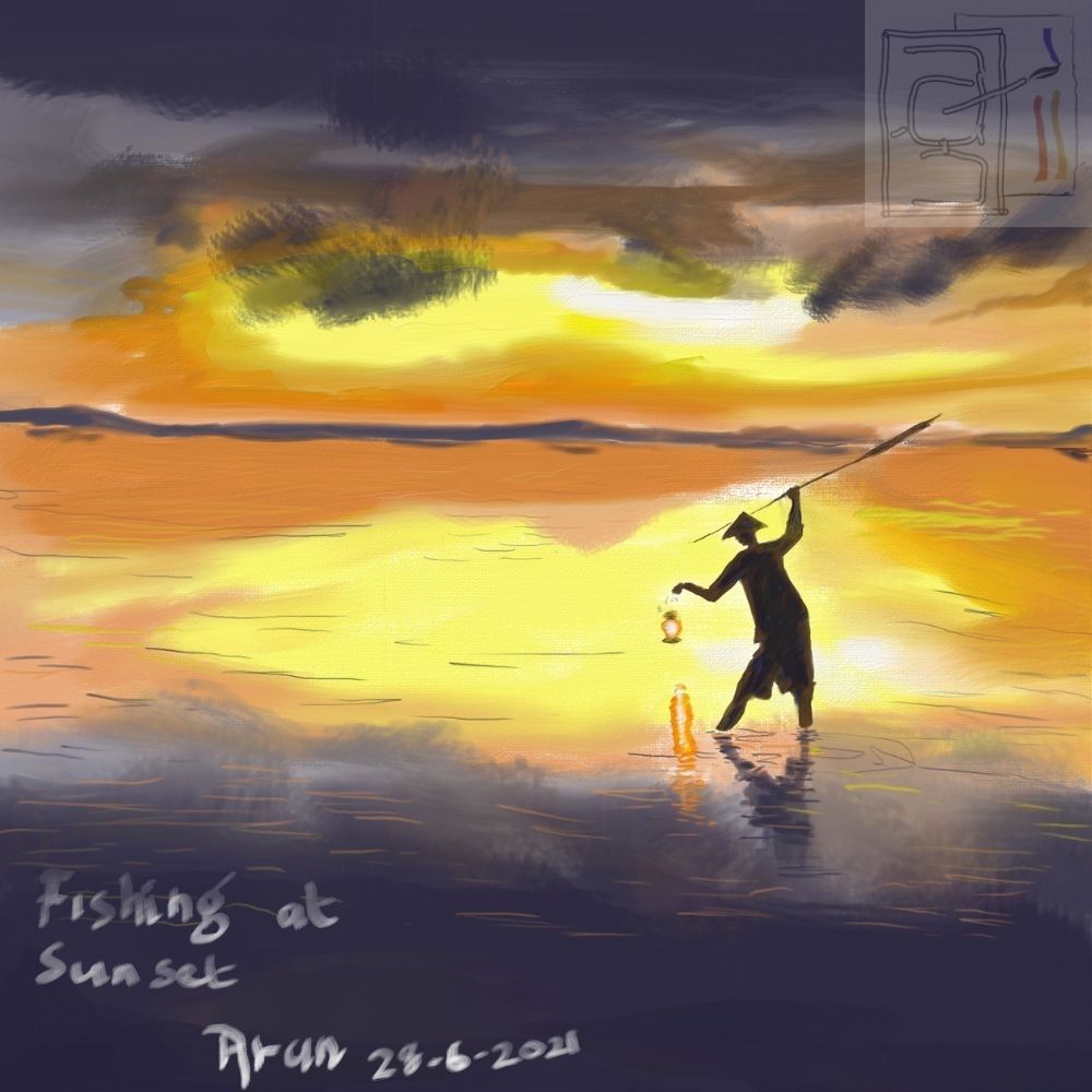 Fishing-at-sunset